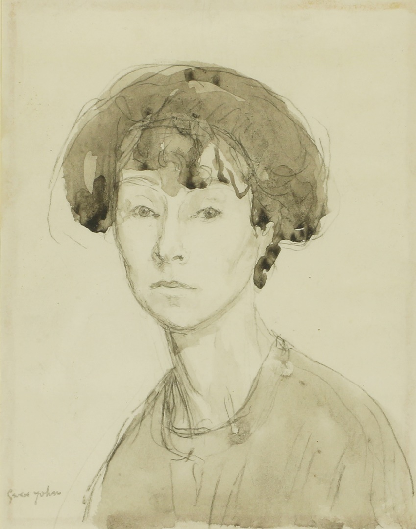 Gwen John (1876-1939), Portrait of Chloë Boughton-Leigh, bust-length signed 'Gwen John' l.l., pencil and grey washes, 20 x 15cm